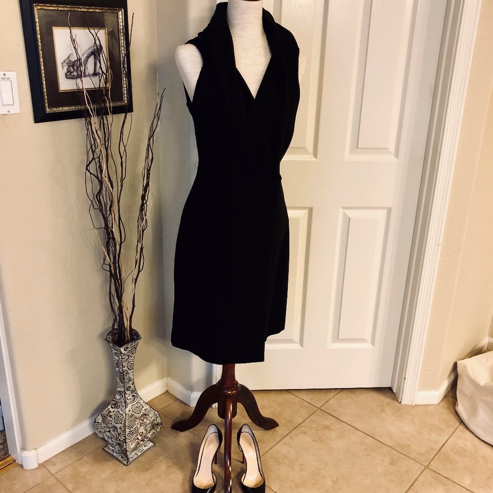 Ann Taylor Blk Wrap Dress Sz 8